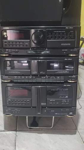 Mini system Fisher com caixas anos 80