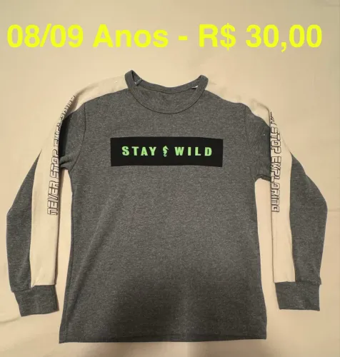 Camisa Infantil Manga Longa 8/9 Anos