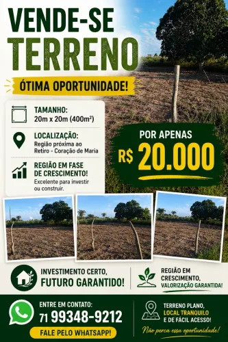 Terreno em Retiro - Coração de Maria