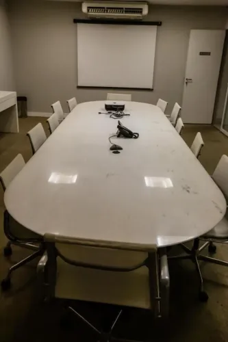 Mesa Mármore 12 Cadeiras Reuniões Empresárias