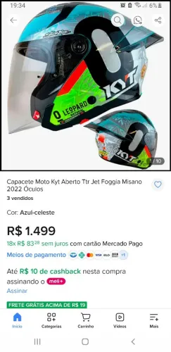 Capacete kyt ttr jet foggia misano novo 58 cap novo