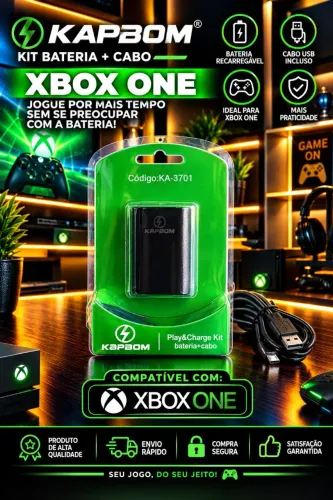 Bateria + Cabo 8800mah para Xbox One Kapbom Novo Promoção
