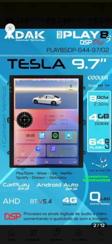 Multimidia Adak Tesla Toyota Sw4 Android 14 4gb Octacore 4g