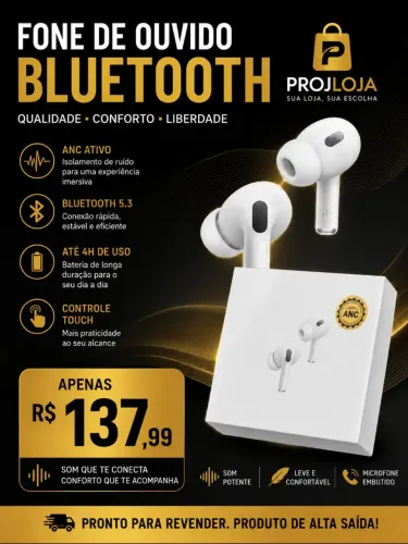 Fone de ouvido bluetooth