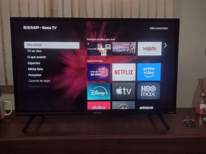 TV 32  LED POLEGADAS" SEMP" ROKU TV (Muito Nova) (ORIGINAL/Android) Wi-fi  completa