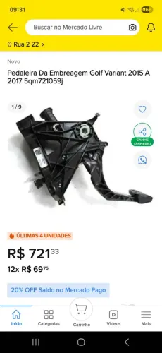 Pedaleira Da Embreagem do Golf 