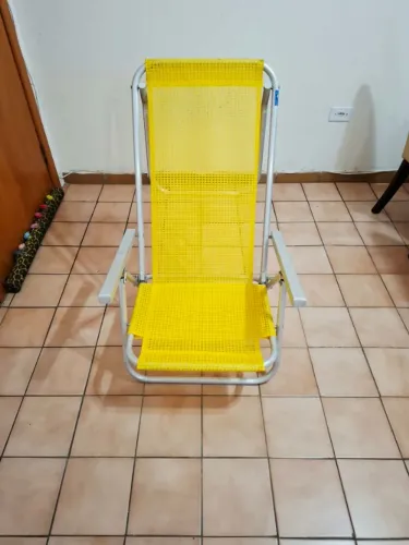 Cadeira de Praia reforçada de Alumínio 5 posições - URGENTE