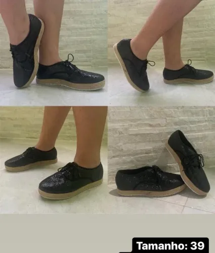 Sapato Preto Cintilante (39)