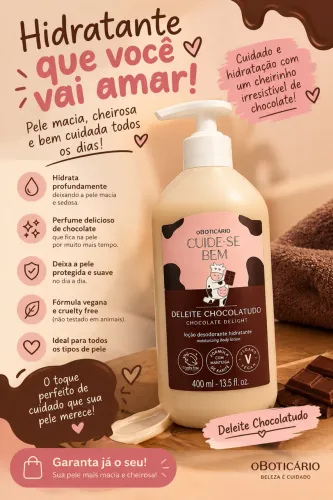 ? Hidratante Cuide-se Bem Deleite Chocolatudo - O Boticário ?