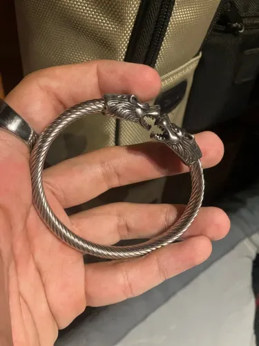 bracelete viking de aço inoxidável