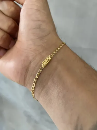Pulseira Grumet 2,5mm banhado a ouro 18k (Fecho Gaveta)