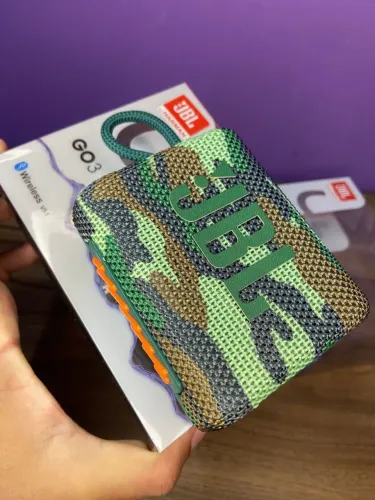 Caixa de som Bluetooth - JBL go3 camuflada para quem gosta de cores diversas