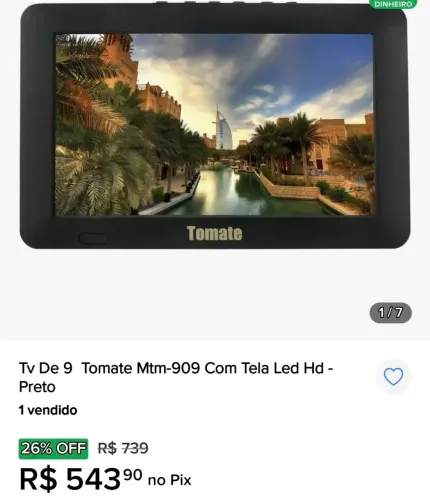 Mini TV portátil de 9 polegadas