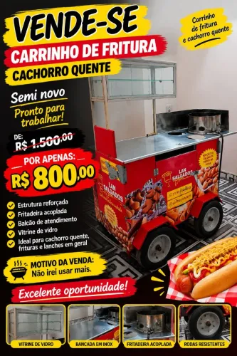 Carrinho de fritura e cachorro quente 