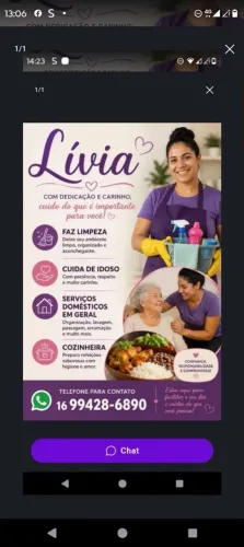 Serviços gerais, faxinas, cuidadora entre outros