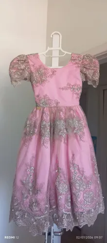 Vestido rosa de festa tamanho 6 anos 