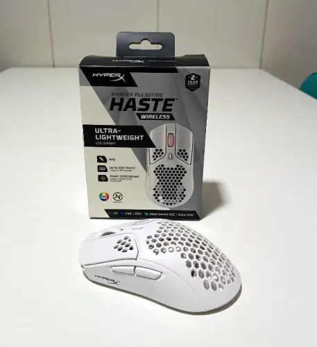 Mouse Gamer HyperX Pulsefire Haste Wireless RGB 16000DPI 6 Botoes Branco