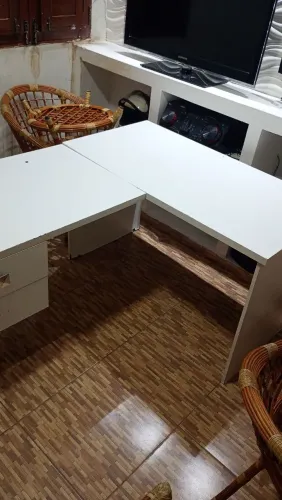 Mesa em L MDF escritório 