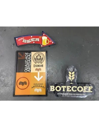 KIT 3 PLACAS DECORATIVAS PARA BAR / BOTECO | ESTILO RÚSTICO E MODERNO