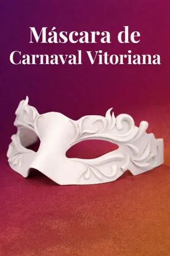 Máscara de Carnaval Vitoriana Branca com Design Clássico e Detalhes Elegantes