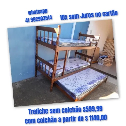 Beliche com cama auxiliar # treliche novo # 10x sem juros no cartão
