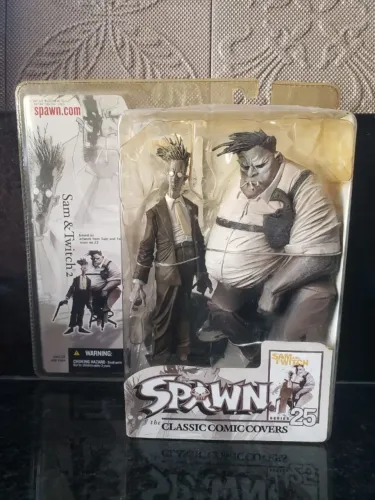 Boneco de ação Spawn The Classic Covers Sam and Twitch 2 novo na caixa série 25 RARO