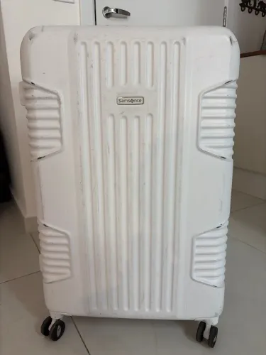 Mala Samsonite branca 23kg - Rígida
