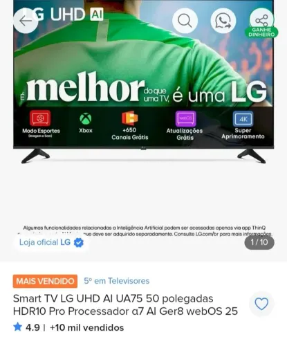 Tv LG 50 polegadas smart