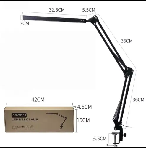 Luminária De Mesa Articulado C/base Garra 110/220v Para Quarto/leitura/escritorio