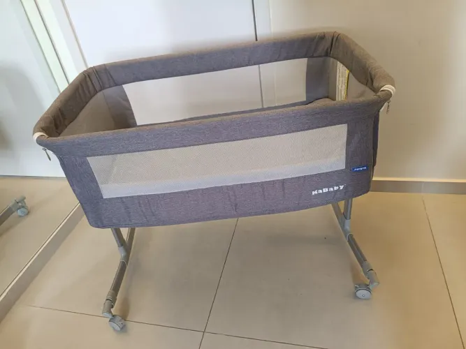 Berço Portátil Sleep 3 em 1 Moisés Co-bed Acopla na Cama Cinza Kababy