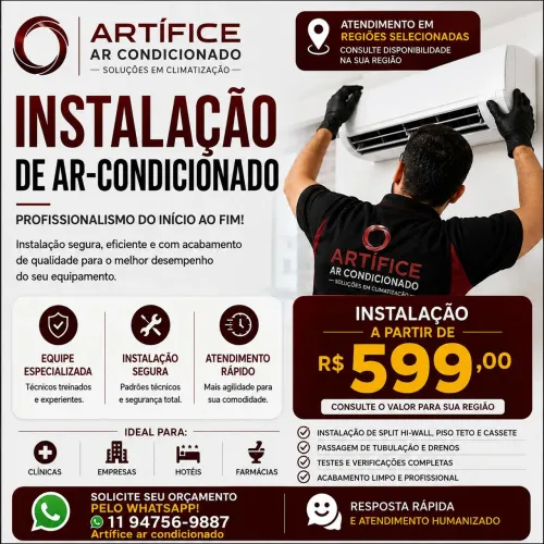 Instalação e manutenção de ar condicionado