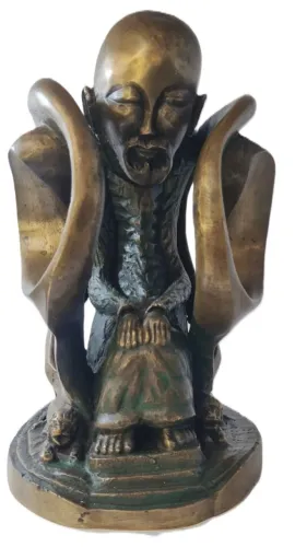 Escultura em Bronze Maciço "Sábio em Contemplação" - C. Veneranti, 95 (30 cm)Descrição: Im