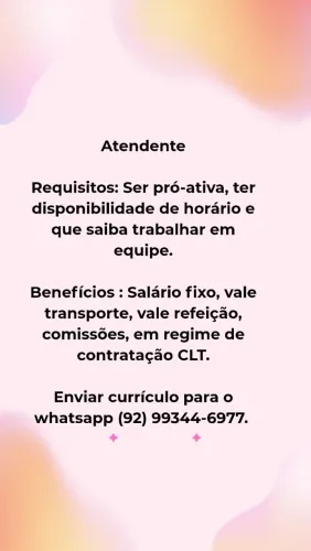 Atendente com ou sem experiência