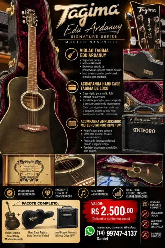 VENDO - VIOLÃO TAGIMA EDU ARDANUY - SIGNATURE SERIES ? Modelo Nashville - Edu Ardanuy