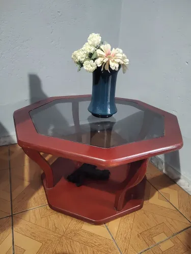 Mesa de centro madeira e vidro