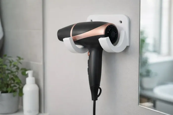 Suporte de secador universal com sua logo de salão barbearia