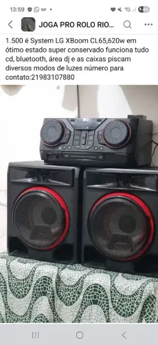 é um Mini System LG XBoom CL65, 620w