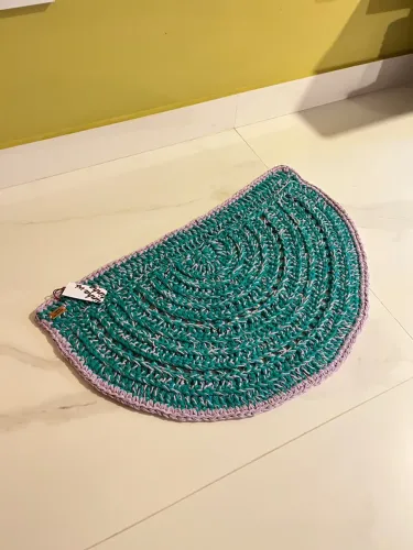 Tapete capacho de crochê com textura