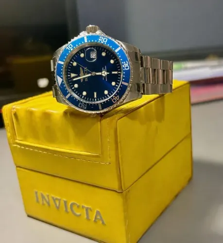 Relógio Invicta Pro Driver Masculino de Aço Inoxidável Prata/Azul - ORIGINAL