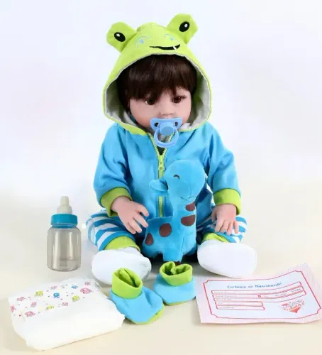 Boneco Bebe Reborn Bento Novo com Roupinhas e acessorios LINDO