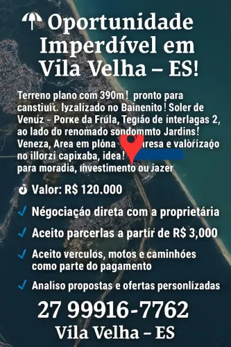 Lote balneário Solar de Vênus, financiamento próprio, pontas da fruta, troco, leia 