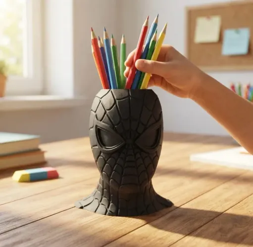 Porta Lápis Homem Aranha Canetas Organizadores de Mesa
