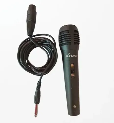 Microfone Dinâmico Xtrad Profissional Com Fio 3 Metros P10