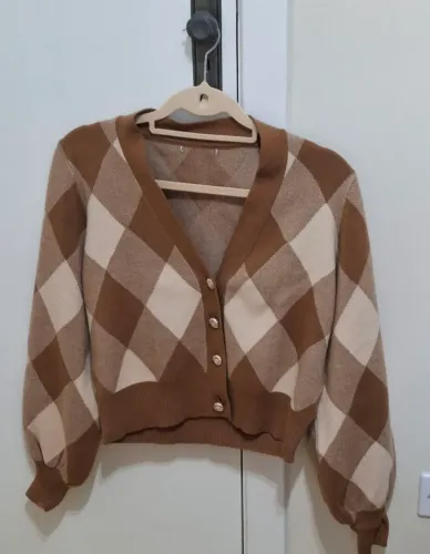 Cardigan curto tricô tamanho M