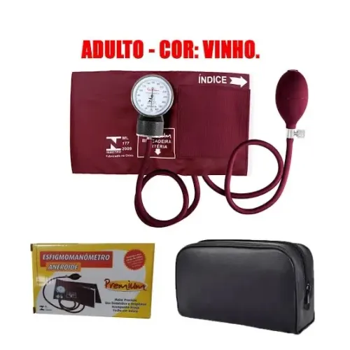 Kit Esfigmomanômetro + Estetoscópio Rappaport Premium Vinho