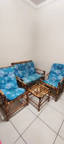 Jogo de sofá em bambú artesanal