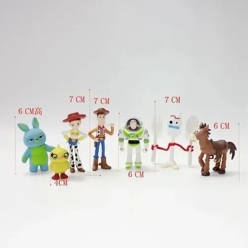 kit com 7 miniaturas do toy story 4 de pvc