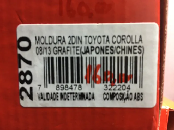 Moldura 2 dim Toyota Corolla 8/13 gráfite 