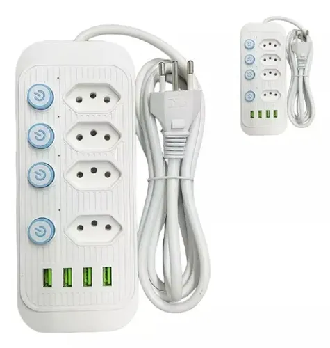 Extensão Elétrica 4 Tomadas Com 4 Usb 