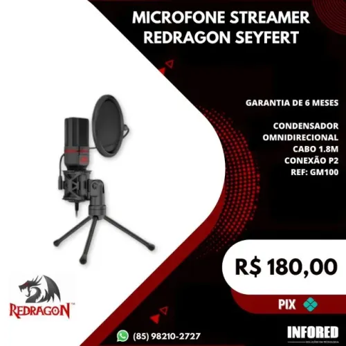 Microfone streamer Redragon Seyfert
